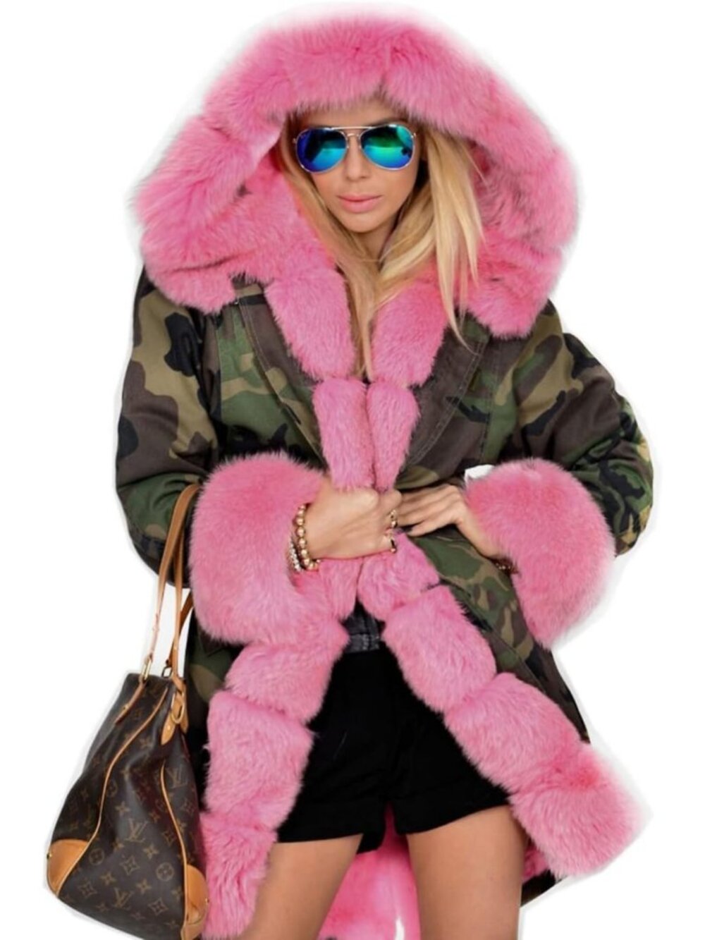 Cozy Warm Hooded Winter Coat for Women - Thick Down Parka with Fleece Fur Lining